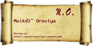 Melkó Orsolya névjegykártya